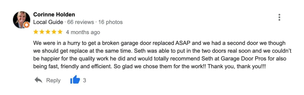 Google Review from Corrine H