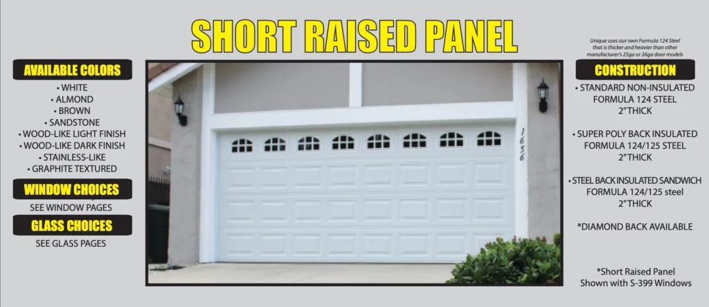 Unique Short Raised Panel Garage Door