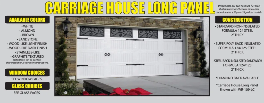 Unique Carriage House Long Panel Garage Door