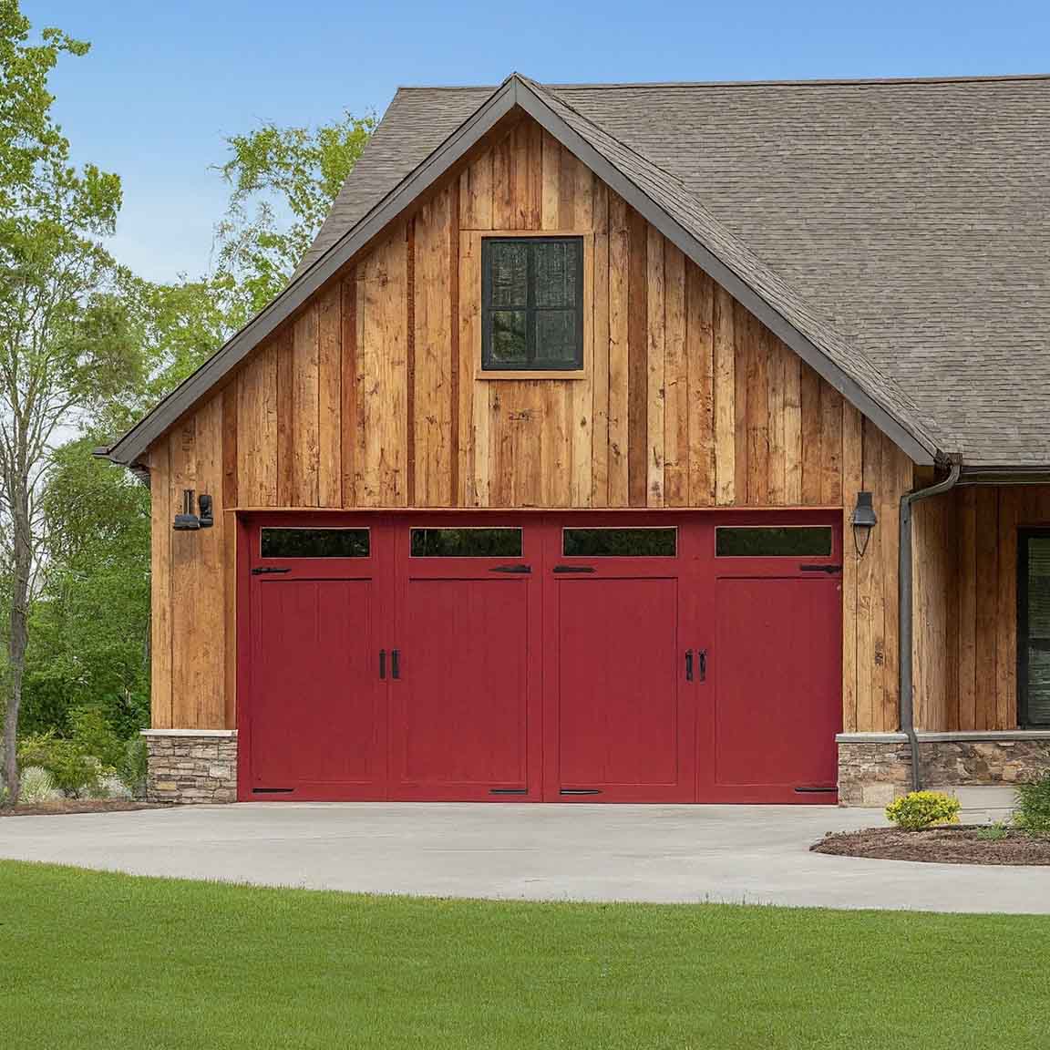 Barn-style Garage Doors on a house