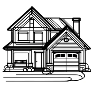 Line Drawing of a Garage Door in Southern Utah