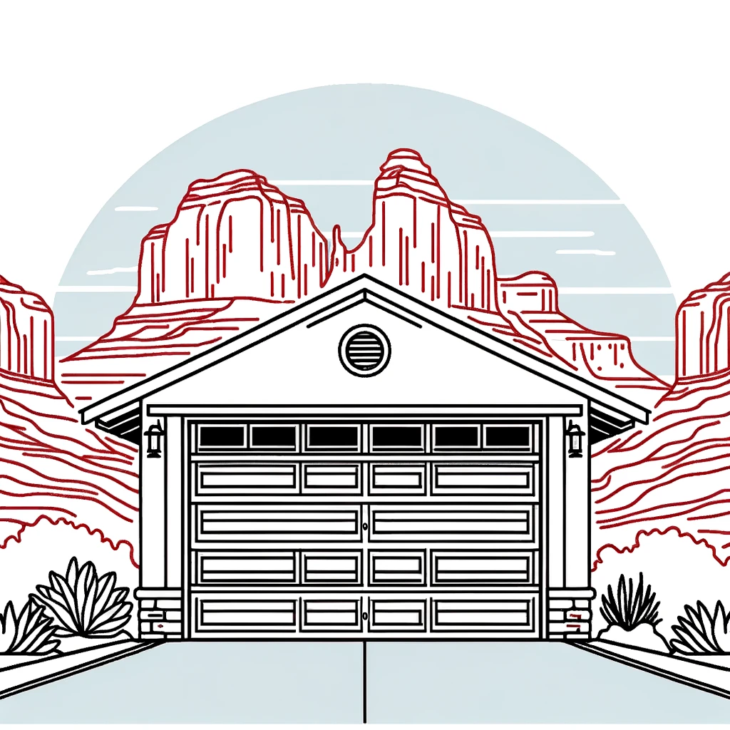 Garage door smoothly opening to a backdrop of red cliffs