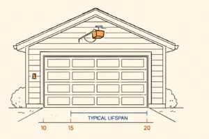 Editorial photo for garage door opener lifespan