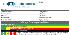 Custom Garage Door Inspection Checklist